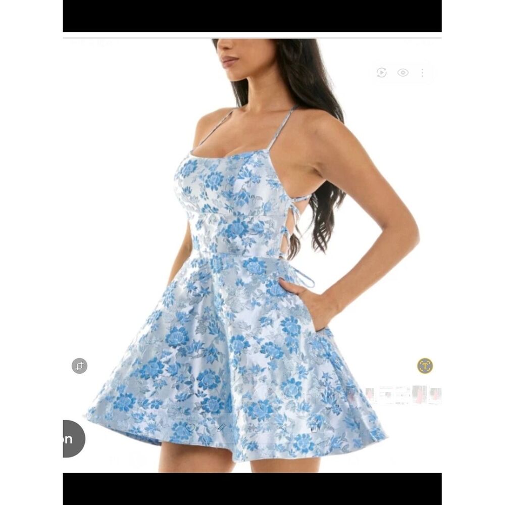 B Darlin Light Blue Dress with Black Label